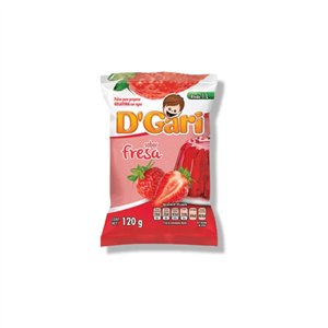 Gelatina D´Gari Agua Sabor Fresa 120 gr.