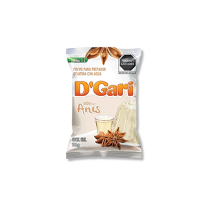 Gelatina D´Gari Agua Sabor Anís 120gr.