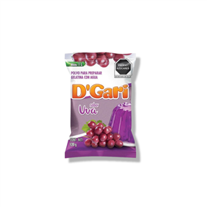 Gelatina D´Gari Agua Sabor Uva 120gr.