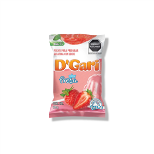 Gelatina D´Gari Leche Sabor Fresa 120gr.