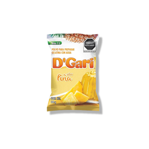 Gelatina D´Gari Agua Sabor Piña 120gr.